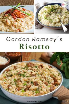 the collage shows different types of risotto