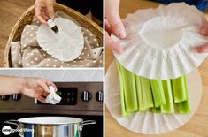 collage of photos showing how to make paper plates