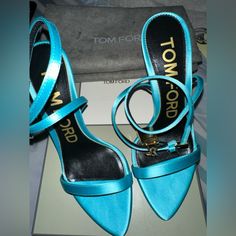 Turquoise Satin Heel Very New! Worn Once True To Size Includes Box & Dust Bag! Tom Ford Shoes, Satin Heels, Tom Ford, Shoes Women Heels, Dust Bag, Shoes Heels, Ford, Size 7, Turquoise