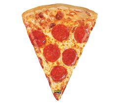 a slice of pepperoni pizza is shown on a white background, with the rest of it's crust visible