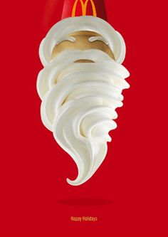 a mcdonald's poster with a man made out of whipped cream