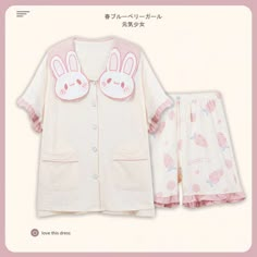 Sweet Bunny Princess Pajamas Bunny Pjs, Bunny Pajamas, Cutecore Pajamas, Kawaii Pjs, Kawaii Store, Bunny Dress, Style Kawaii, Harajuku Outfits, Cute Pjs