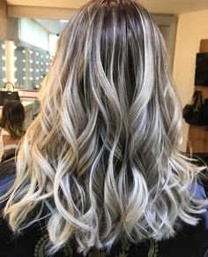 60 Shades of Gray: Silver and White Highlights for Eternal Youth Balayage Before And After, Grey Balayage, Grey Hairstyles, Blond Balayage