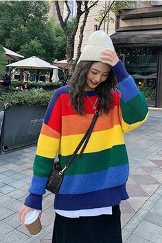 SIZE TABLE




Measurement in CM



SIZE


Bust
Shoulder
Sleeve
Length


One Size

132
69
45
69



NOTE: 1.Please strictly follow the size chart to select the size. Do not select directly according to your habits. 2. The size may have 2-3 cm differs due to manual measurement. Please note when you measure. Oversized Rainbow Casual Sweater, Colorful Casual Winter Sweater, Casual Oversized Rainbow Sweater, Oversized Rainbow Sweater For Fall, Rainbow Long Sleeve Sweater For Fall, Casual Acrylic Sweater With Color Matching, Casual Colorful Acrylic Sweater, Colorful Acrylic Casual Sweater, Trendy Rainbow Knit Sweater