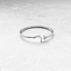 Sterling Silver Tiny Moon And Cz Star Ring, Dainty Ring, Boho Ring, Moon Ring, Cz Ring, Silver Ring, 925 Stamped Face Height: 4 Mm Stone: Clear Cz Material: 925 Sterling Silver Dainty Rings Minimalist Jewelry Silver, Dainty Rings Silver, Simple Silver Rings, Dainty Silver Rings, Minimalistic Rings, Sterling Silver Rings Simple, Ring Moon, Baby Rings, Moon And Star Ring