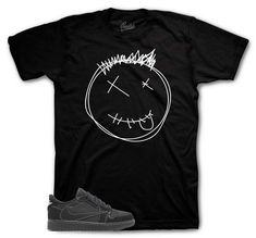 Sneaker tees to match your Jordan Retro 1 X Travis Scott black phantom. ST Clothing Smiley Sneaker Shirt Made of 100% pre-shrunk cotton. Fits true to size. *You may refer to size chart for correct measurements.* SHOP ALL BLACK PHANTOM 1 - CLICK HERE Edgy Black Shirt For Streetwear, Black Edgy Pre-shrunk T-shirt, Black Pre-shrunk Tops For Streetwear, Edgy Black T-shirt With Front Print, Black Phantom Travis Scott, Travis Scott Black Phantom, Smiley Shirt, Money Shirt, Jordan 1 Black