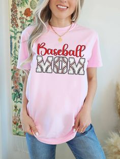 Baseball Mama Shirt, Mom Baseball Player, Baseball Mama Gift, Baseball Team Mom, Baseball Mom Shirt, Comfort Colors®, Game Day Mom Shirt,  F I T ∙ & ∙ S I Z I N G : -->These Unisex T-shirts have a modern-fit. Consult the size chart in the pics for an accurate fit. -->Women's sizes are narrower than the waist. -->Sleeves are rolled up in some product pictures. They do not come rolled up on delivery. T I M E ∙ T O ∙ D E L I V E R Y : -->Processing and production time is 1-2 business days. -->Delivery time varies depending on your delivery address. -->You can choose Rush and Express options for fast delivery. I M P O R T A N T  : --> Order cancellations are accepted for 2 hours after purchase. -->For any questions, please contact me directly. It's my pleasure to assist you. Orders placed till Sporty Letter Print Tops For Mother's Day, Sporty Short Sleeve Tops For Mother's Day, Mother's Day Cotton Tops With Lettering, Pink Cotton Tops With Lettering, Short Sleeve Tops With Lettering For Mother's Day, Mother's Day Pink Shirt With Letter Print, Teeball Mom Shirts, In My Baseball Mom Era, Baseball Team Mom