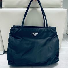 No Smell, No Scratches, No Stains. Great As New. Lightweight. Black Nylon. Luxury Nylon Shopping Bag, Designer Nylon Bags For Shopping, Designer Everyday Nylon Bag, Designer Black Nylon Bag, Black Designer Nylon Bag, Galaxy Stuff, Prada Bags, Black Nylon, Nylon Bag