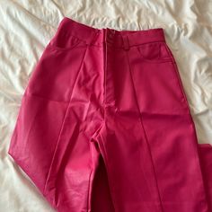 Nwt! These Are Super Cute Pink Leather Pants. Pink Leather Pants Outfit, Pink Leather Pants, Leather Pants Outfit, Leather Jeans, Pink Leather, Pants Outfit, Cute Pink, Straight Leg Pants, Pink Ladies