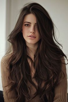 Brown Hair Woman, Brown Hair Long, Hair Color For Brown Skin, Chocolate Brown Hair Color, Chocolate Brown Hair, Girl With Brown Hair, Air Dry Hair, Auburn Hair, Hair Color Balayage