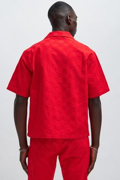 Available In Red. Fold Down Collar Front Button Closure Short Sleeve Pair With "Deprime Stacked Slim Flare Pants" Or "Deprime Relaxed Denim Shorts" 100% Cotton Imported | Mens Deprime Shirt in Red size 3XL by Fashion Nova Red Collared Shirt With Pockets, Red Shirt With Button Closure And Camp Collar, Red Shirt With Camp Collar And Button Closure, Red Camp Collar Shirt With Button Closure, Red Camp Collar Top With Button Closure, Red Top With Button Closure And Camp Collar, Red Cotton Shirt With Camp Collar, Red Relaxed Fit Top With Button Closure, Service Women