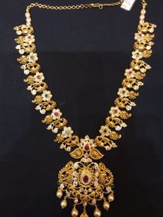 Mahalakshmi Jewellers, Simple Necklace Gold Indian, Necklace Gold Indian, Simple Necklace Gold, Antique Necklaces Design