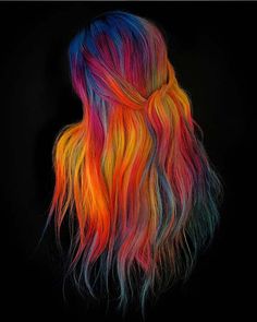 Rainbow Hair Ideas, 2024 Hair Color, Pretty Rainbow, Vivid Hair Color, Floating Head, Rainbow Hair Color, Creative Hair Color, Multi Colored Hair