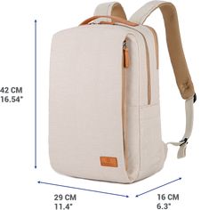 Nordace Siena - Smart Backpack Square Backpack With Adjustable Strap For Travel, Rectangular Beige Backpack For Travel, Rectangular Laptop Backpack, Rectangular Commuting Bag, Square Laptop Bag For Travel, Beige Rectangular Bag For Commuting, Rectangular Laptop Bag For Commuting, Modern Beige Rectangular Backpack, Modern Rectangular Beige Backpack