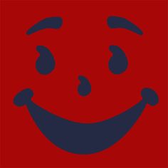 an image of a smiling face on a red background