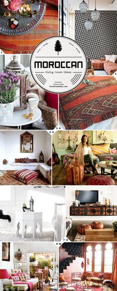 a collage of photos showing different rooms and furnishings in various styles, sizes and colors