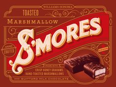 some type of chocolate bar with the word s'mores on it and an image of