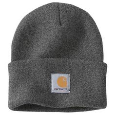 Carhartt  One Size Fits All  Coal Heather Gray  Men's Acrylic Watch Hat  100% Acrylic  Stretchable Rib Knit Fabric  Carhartt Label Sewn On Front  THIS ITEM IS ONLY AVAILABLE TO CARHARTT DEALERS. Bonnet Outfit, Carhartt Kids, Carhartt Hat, Beanie Outfit, Carhartt Beanie, Carhartt Logo, Workwear Essentials, Watch Cap, Men Carhartt