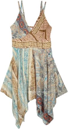 A stunning spaghetti strap dress that effortlessly combines elegance and charm.  This dress features a flowy silhouette that gracefully drapes around the body, creating a sense of movement and grace. #tlb #vacationclothing #beachwrap #Printed #bohemianfashion #BohoDress #RetroDress Bohemian A-line Dress With Flowy Skirt, Bohemian Beige Spaghetti Strap Dress, Bohemian Beige Dress With Spaghetti Straps, Bohemian Flowy Sundress With Spaghetti Straps, Flowy Bohemian Sundress With Spaghetti Straps, Sleeveless Flowy Beige Dress, Sleeveless Beige Dress With Flowy Skirt, Beige Sleeveless Dress With Flowy Skirt, Bohemian Sleeveless Sundress With Flowy Skirt