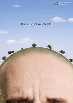 a man's head with trees on top of it and the words there is not much left