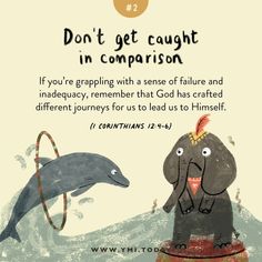 an elephant and a dolphin with the words don't get caught in comparison