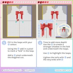 the instructions for how to use cross stitch