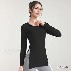 Lasaky - Long-Sleeved Moisture-Wicking Hooded Athletic Shirt for Running, Fitness, and Yoga Running Hoodie, Long Sleeve Workout Top, Fitness Activewear, Loose Fit Sweater, Hip Clothes, Running Fitness, Casual Sportswear, Athletic Top, Fitness Yoga