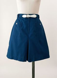 70s Navy Blue Belted Culottes Gator of Florida High Waisted Culotte Shorts 27 Waist - Etsy Navy Knee-length Bottoms With Pockets, Retro Knee-length Bottoms With Pockets, Vintage High Waist Shorts For Workwear, Vintage High-waist Shorts For Work, Retro High Waist Shorts With Belt Loops, High Waist Vintage Shorts For Workwear, Vintage Short Bottoms For Workwear, Vintage Blue Bottoms With Belt Loops, Vintage Blue Shorts With Belt Loops