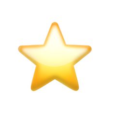 a yellow star on a white background is shown in the middle of the image, and it appears to be glowing