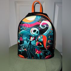 Brand New, Never Used Nightmaree Before Christmas Loungefly Mini Backpack Halloween Standard Backpack With Zipper Closure, Loungefly Mini Backpack, Mini Backpack, Nightmare Before, Black Orange, Nightmare Before Christmas, Before Christmas, Orange Black, Wallets