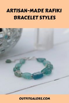 Artisan-made Rafiki bracelet with blue-green stones on a white surface. Meaningful Bracelets, Bracelet Styles, Color Symbolism, Friendship Symbols, Between Friends, African Culture, Explore The World