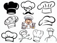 the chef is ready to cook in his cooking hat and apron, while other chefs are preparing