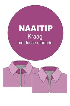 a pink shirt with the text naatip kraag met lose stander