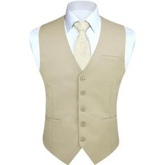 -Mens Suit Vestshigh Quality Material, The Material Of Vest Is Soft And Lightweight. No Fading, No Distortion, Anti-Wrinkle, And Quick Dry.8 Optional Sizes; The Back Adjustable Waistcoat Offers A More Accurate Fit, Makes You Stand Out In The Crowd And Look Eye-Catching And Handsome. -Vest Designbusiness Vest Is Designed With Classic Solid Color, V-Neck, 5-Buttons Closure And 1 Real Pocket On The Front,2 Real Side Pockets. These Vest Sizes Are Not The Same As Us Size. -Occasionthis Suit Vest Suit Sleeveless Beige Business Vest, Beige Sleeveless Business Vest, Beige Sleeveless Vest For Business, Elegant Slim Fit Vest For Spring, Formal Cotton Vest For Fall, Beige Fitted Outerwear For Semi-formal Occasions, Fitted Summer Business Outerwear, Summer Business Fitted Outerwear, Sleeveless Beige Outerwear For Business