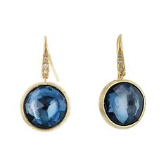 London Blue Topaz and Diamond Small Drop Earrings Marco Bicego Jewelry, Small Drop Earrings, Marco Bicego, London Blue Topaz, Topaz Gemstone, London Blue, Primary Color, Jaipur, Blue Topaz