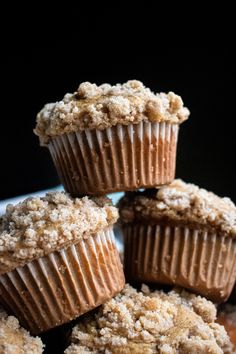 several muffins stacked on top of each other