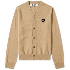 FLAT Designer Beige Cardigan For Fall, Designer Beige Winter Cardigan, Androgynous Outfits, Cardigan Beige, Kawaii Fashion Outfits, Comme Des Garcons Play, Fashion Design Sketches, Teenager Outfits, Des Garcons