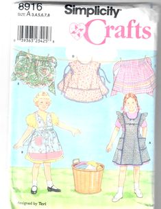 an adult and child's sewing pattern for dresses, skirts and aprons from the early 1900's