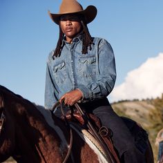 This premium Western shirt is constructed with triple needle stitching for toughness and has a classic, loose cut for riding and outdoor activity. It’s made from 100% cotton chambray, a soft, lightweight, and tough fabric that hangs well while keeping its shape and only gets better with age. Two snap-closure sawtooth pockets, a spread collar, and a two-point curved back yoke give this button-down the perfect dose of character. Iconic Western details include Stetson-branded turquoise snap buttons Western Style Denim Blue Shirt For Rodeo, Western Style Medium Wash Shirt For Rodeo, Denim Blue Tops For Rodeo, Western Denim Blue Relaxed Fit Shirt, Western Style Medium Wash Relaxed Fit Shirt, Relaxed Fit Medium Wash Shirt For Rodeo, Printed Denim Shirt, Blue Denim Shirt, Western Denim Shirt