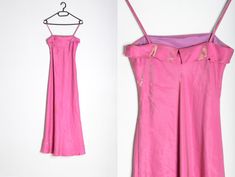 Y2K Shiny Pink Spaghetti Strap Long Dress Marked size: 36 Estimated Size: XS - S Bust 29 In Bust: 29.2 In (74 cm) Dress total length: 46.1 In (117 cm) Material: Shell: 80% viscose 20% poly, lining: poly If you have any questions feel free to message 🍋 Free World Wide Shipping + tracking number 💚 Pink Elegant Spaghetti Strap Nightgown, Pink Dress With Spaghetti Straps, Lined, Pink Spaghetti Strap Dress For Beach Cover-up, Pink Spaghetti Strap Y2k Dress, Pink Sleeveless Non-stretch Maxi Dress, Dress Clothes For Women, Spaghetti Strap, Spaghetti, Long Dress