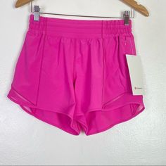 Nwt 2022 Lululemon Women's Hotty Hot Hr High Rise Short 4" Lined Sz 6 Sonic Pink Sold Out Online Style Lw7aw7t Sonic Pink Size 6 Waist 13' Laying Flat Rise12" Inseam 4" Nwt H59-52122 Blue Lululemon Shorts, Sisters Room, Lulu Shorts, Light Pink Shorts, Preppy Clothes, Clothes Jewelry, Lululemon Tops, Size 8 Women, Active Wear Shorts