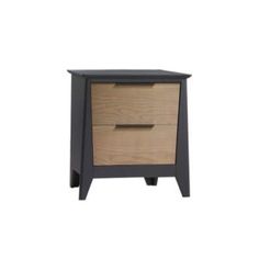 an image of a night stand with two drawers on one side and a drawer on the other