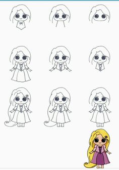 Step By Step Drawing Disney Characters, Disney Character Drawings, Disney Character Drawing, Disney Princess Drawings, Easy Drawings For Kids, Easy Doodles Drawings