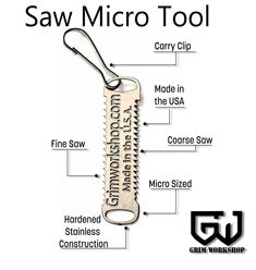 the saw micro tool is labeled with all its parts and functions in order to make it easier