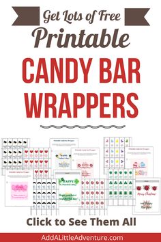 Get Lots of Free Printable Candy Bar Wrappers How To Make Candy Bar Wrappers, Thank You Candy Bar Wrappers, Hershey Nugget Wrappers Template Free Printables, Cricut Candy Bar Wrappers