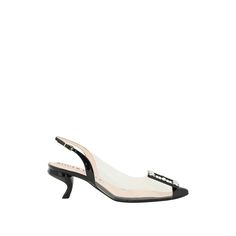 Slingback Pumps By Roger Vivier In Patent Leather And Pvc With Crystal Buckle And Iconic Virgule Heel. Leather Footbed And Rubber Sole.Material: 25% Lh 75% TpuMade In: ItaliaColor: BlackCollection: Spring - Summer 2023Rvw672336005rt Elegant Flat Heel Slingback Sandals For Formal Occasions, Evening Patent Leather Slingback Sandals, Luxury Flat Heel Slingback Pumps With Strap, Luxury Slingback Pumps With Flat Heel For Formal Occasions, Designer Black Slingback Sandals For Evening, Evening Patent Leather Low Heel Slingback Sandals, Evening Patent Leather Slingback Sandals With Removable Insole, Evening Patent Leather Slingback Sandals With Low Heel, Chic Patent Leather Slingback Sandals For Evening