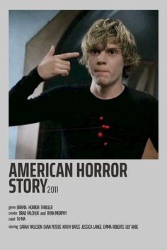 the poster for american horror story 2011 shows a young man pointing his finger at something