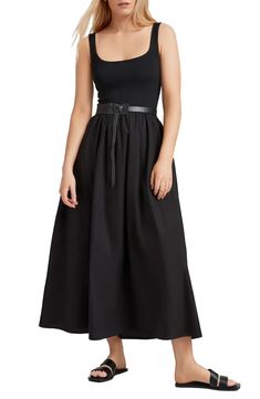 Marcella Clara Ponte & Cotton Midi A-Line Dress | Nordstrom Dress Cuts, Nordstrom Dresses, Full Skirt, Capsule Wardrobe, A Line Dress, A Line, Midi Dress, Nordstrom, Skirt