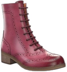 Red Leather Lace-up Boots With Round Toe, Burgundy Leather Lace-up Boots, Red Lace-up Leather Boots, Red Leather Lace-up Boots, Red Wingtip Boots With Leather Sole, High Heel Leather Boots With Brogue Detailing, Leather High Heel Boots With Brogue Detailing, Lace Up Ankle Boots, Ankle Boots