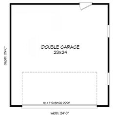 the floor plan for a garage with 2 car spaces